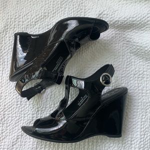 Born Crown Black Patent Caity Wedge Sandle - 7